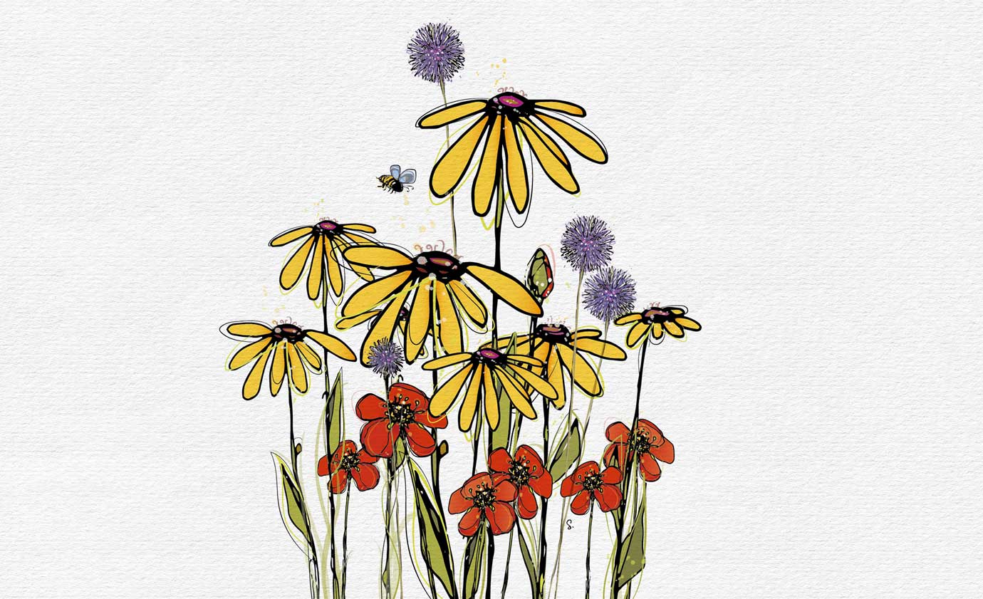 image of garden bouquet illustration