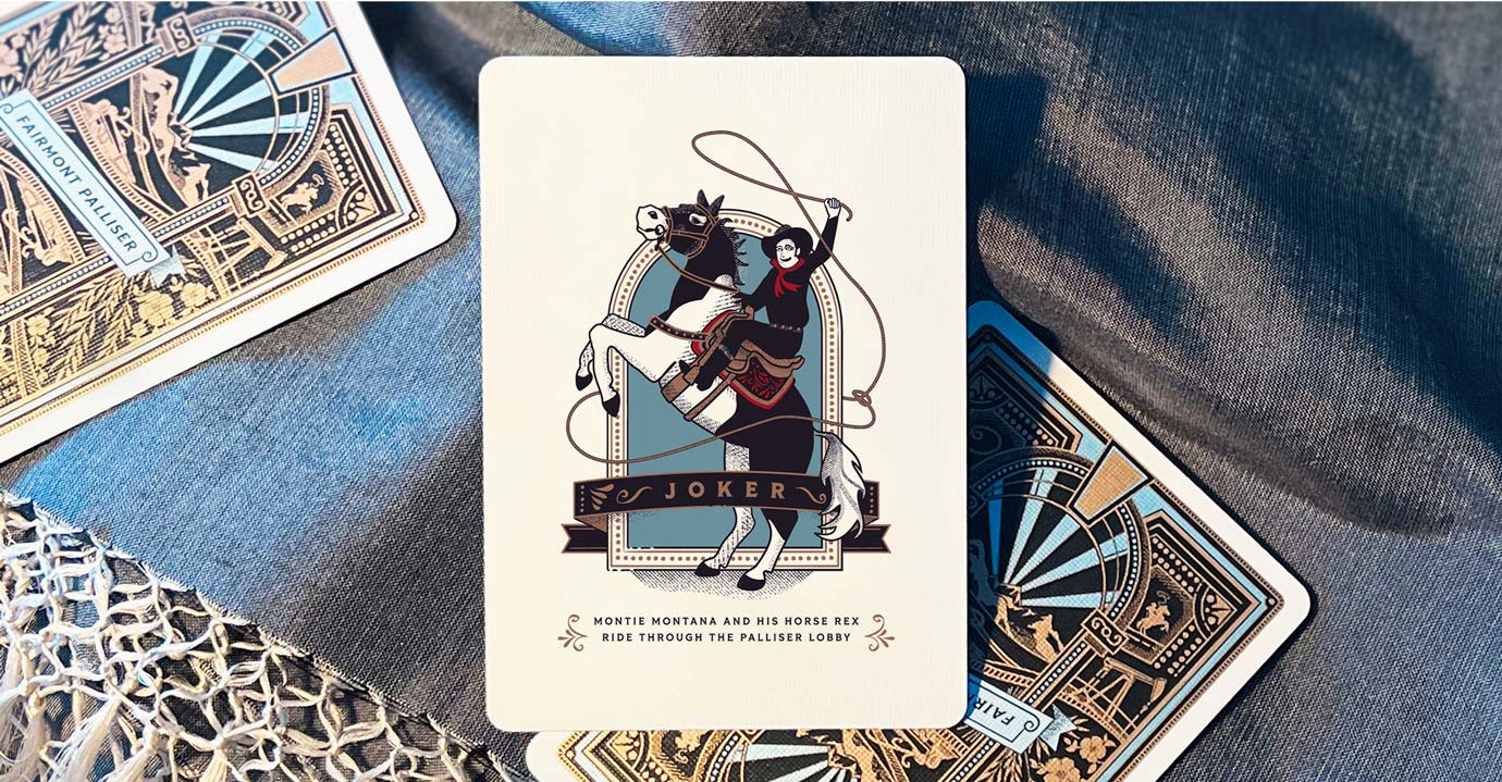 image of custom Palliser Hotel playing card, the Joker