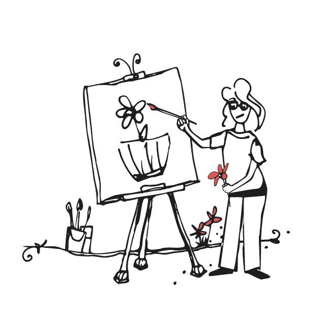 illustration of Susan painting